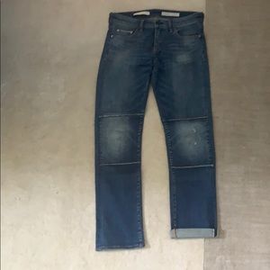 Parallel straight patch knee jeans size 30